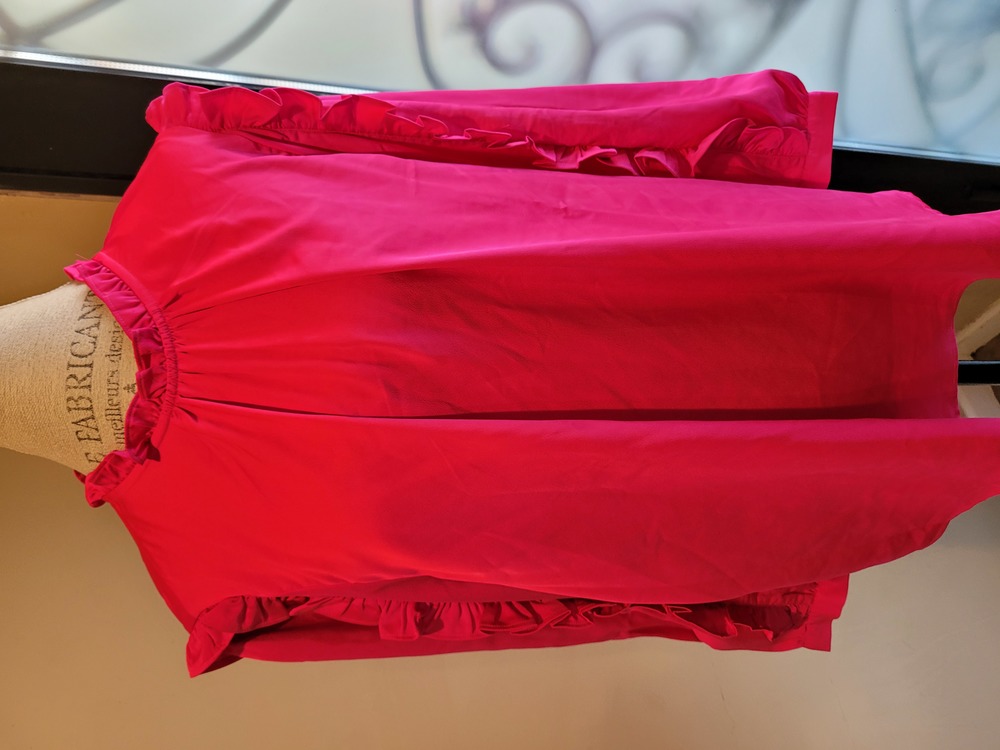 J. Crew  Fusia ruffled top